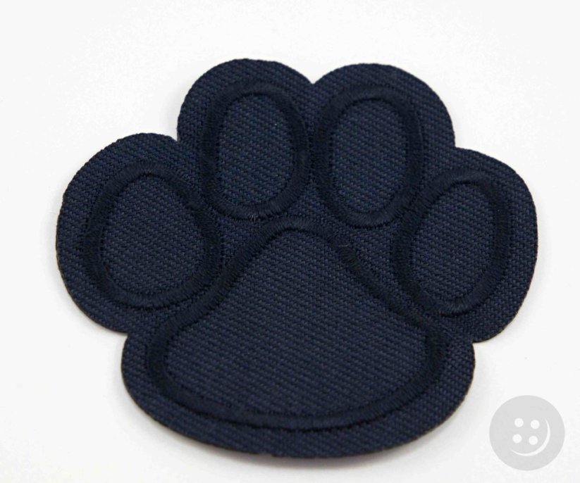 Iron-on patch - paw - 6 x 6cm - dark blue