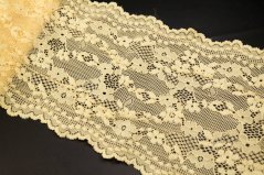 Elastic lace, insert - yellow - width 17 cm