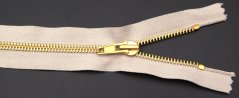 Jeans zipsy mosadzné č. 5 nedeliteľné - dĺžka 10 cm - 25 cm