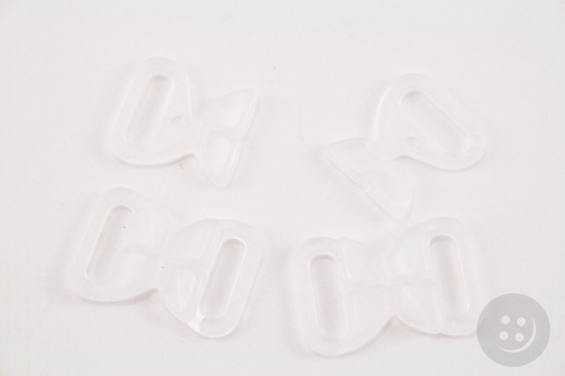 Platic bra fastening - transparent - pulling hole width 1.5 cm
