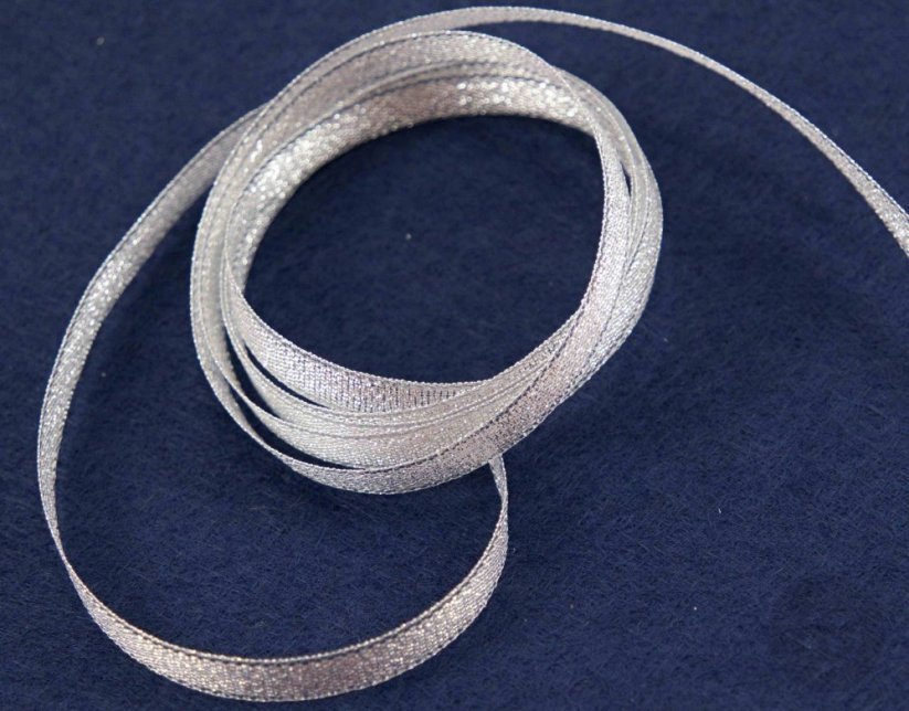 Lurexová stuha - stříbrná - šíře 0,4 cm