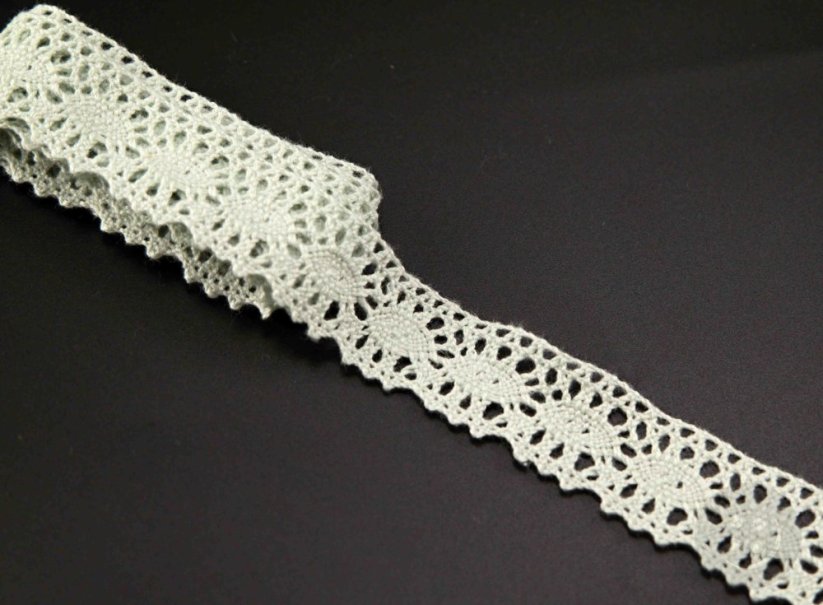 Cotton lace - vintage green - width 2.5 cm