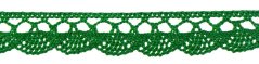 Bavlněná paličkovaná krajka - zelená - šířka 1,8 cm