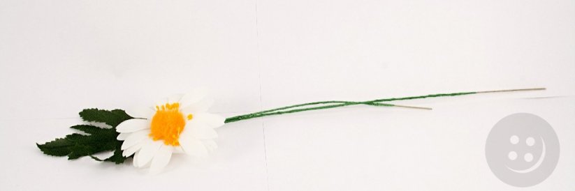 Daisy flower on a metal thread - dimensions 22 cm x 6 cm