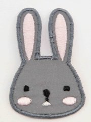 Iron-on patch - rabbit - size 7 cm x 4 cm - reflective