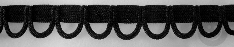 Decorative elastic braid - black - width 1 cm