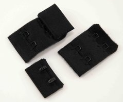 Našívací predlžovač obvodu podprsenky - 2 háčiky – čierny - dĺžka 5 cm