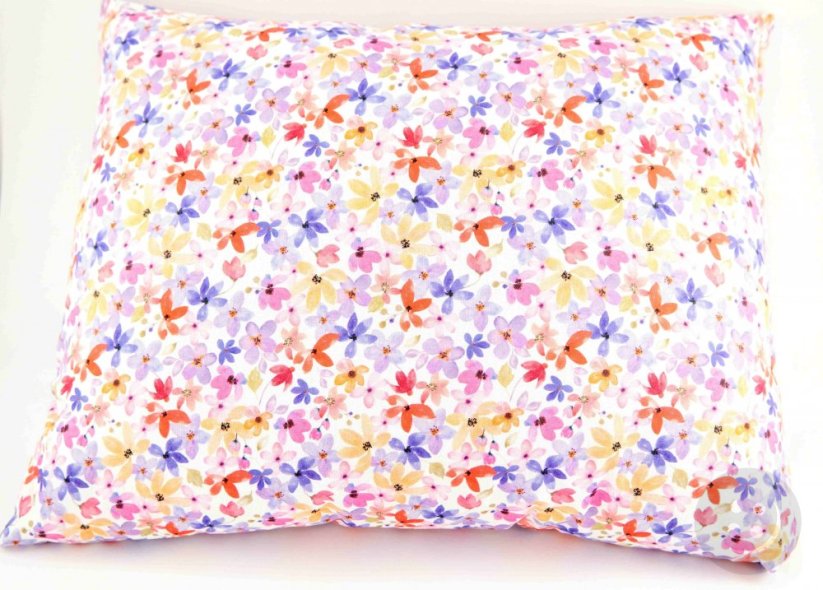 Herbal pillow for well-being - colorful flowers - size 35 cm x 28 cm