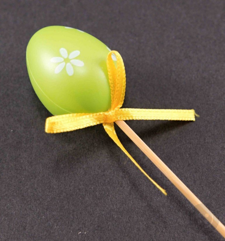 Small eggs with flowers on a stick - length 15 cm - red, green, orange, yellow, purple