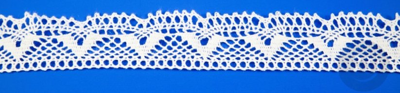 Cotton lace trim - white - width 3,7 cm