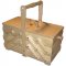 Dřevěná krabice na šicí potřeby - světlé dřevo - rozměry 29 cm x 17 cm x 26 cm