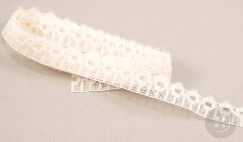 Polyester Lace - beige - width 1 cm