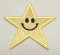 Nažehlovací záplata - třpytivá hvězda - žluté zlato - rozměr 8,5 cm x 8,5 cm