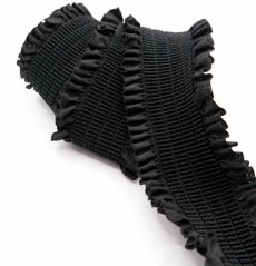 Decorative elastic band - black - width 4,9 cm