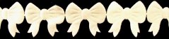 Satin bows trim - white - width 2.7 cm