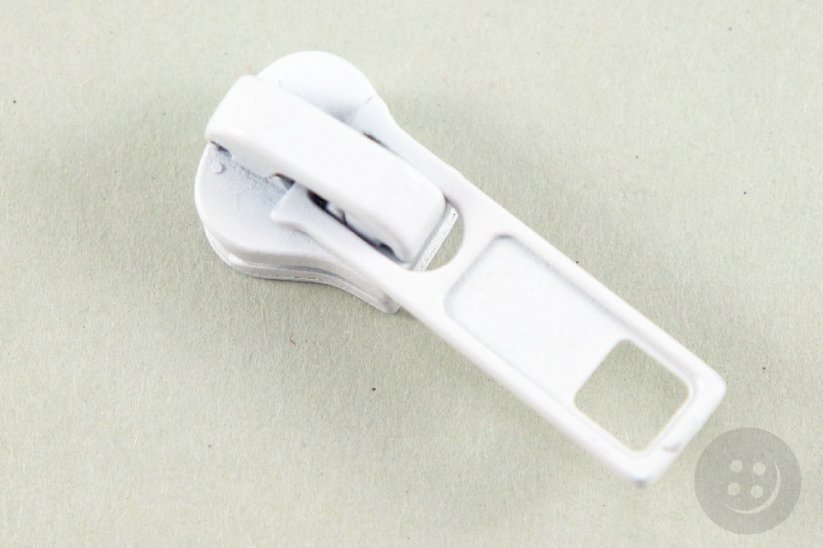 Plastic cubes zipper slider - white - size 5