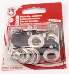 Metal eyelets 10 pcs - diameter 1,8 cm - silver