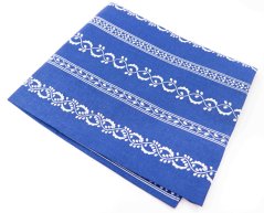 Cotton scarf with blue print stripes - size 65 cm x 65 cm