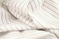 Acetate sleeve lining - white gray stripe