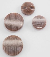 Knoflík se spodním přišitím - hnědý melír - průměr 2,3 cm