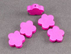 Wooden pacifier bead - flower - pink - diameter 2 cm