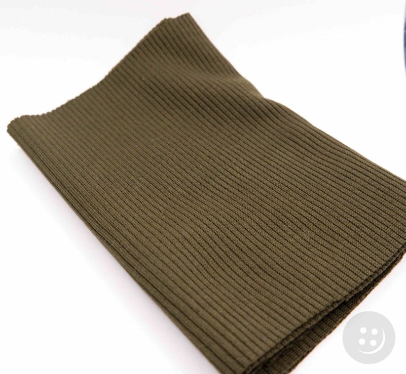 Polyester knit - dark army - dimensions 16 cm x 80 cm