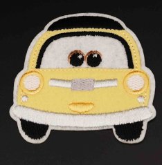 Iron-on patch - Car Luigi - 7×7 cm - yellow