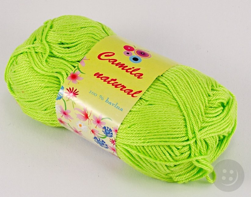 Yarn Camila natural - lime green - color number 145