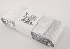 Taftband - silber - Breite 0,3 cm - 7,2 cm