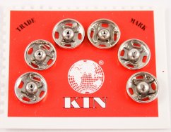 Metal KIN snaps 6 pcs - silver - diameter 1 cm, nr. 3
