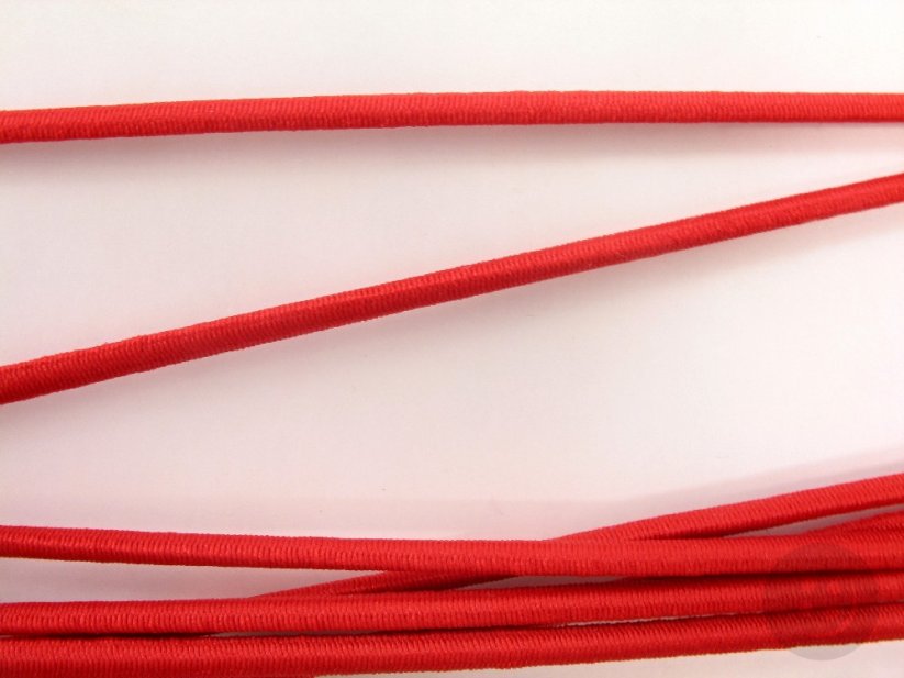 Bundová kulatá pruženka - červená - průměr 0,3 cm