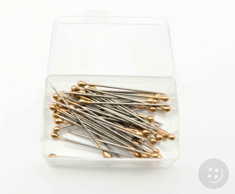 Nerezové špendlíky so zlatou hlavičkou v tvare kvapky