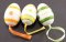 Styropor-Eier mit Blumen am Band - 3 Stück - grün, gelb, orange