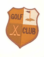 Nažehlovací záplata - golf - hnědá - rozměr 6 cm x 8 cm