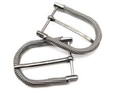 Metallschnalle mit Dorn – dunkles Silber – Durchlass 3,7 cm