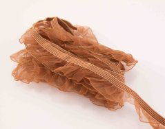 Elastische Rüsche – Haselnuss – Breite 1,8 cm