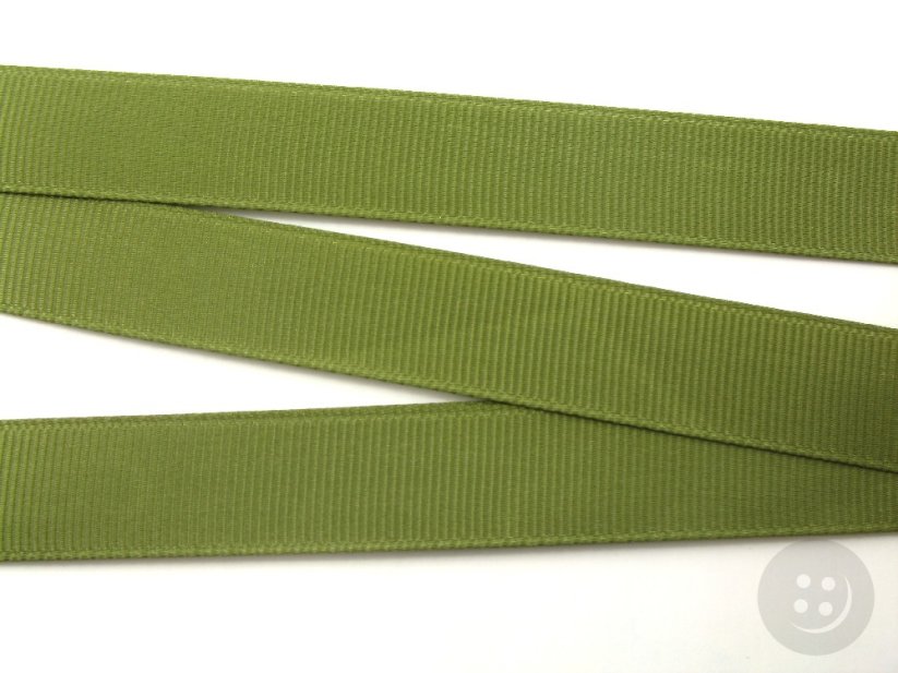 Rypsová stuha - olivová zelená - šírka 1,7 cm