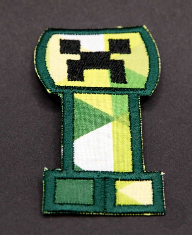 Iron-on patch - Minecraft Creeper - size 3,8 cm x 6.5 cm