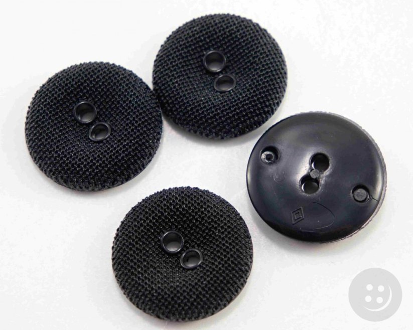 Buttonhole button with rough surface - black - diameter 2 cm