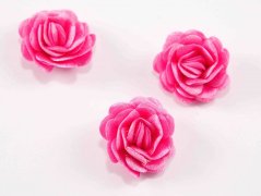 Satinblume zum Annähen - pink - Durchmesser 3 cm