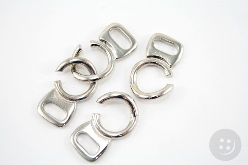 Kovové oděvní zapínání - stříbrná - průvlek 1,2 cm