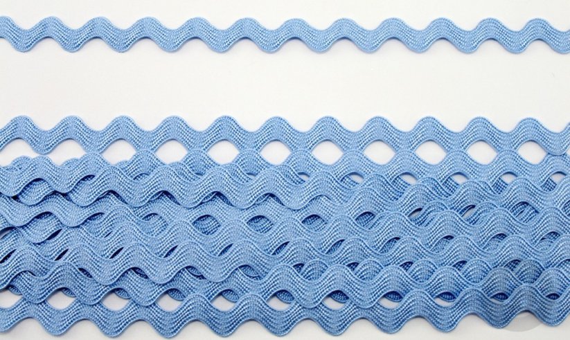 Zackenlitze -  hellblau - Breite 0,8 cm