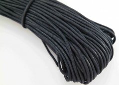 Waxed clothing cotton cord - black - diameter 0.23 cm