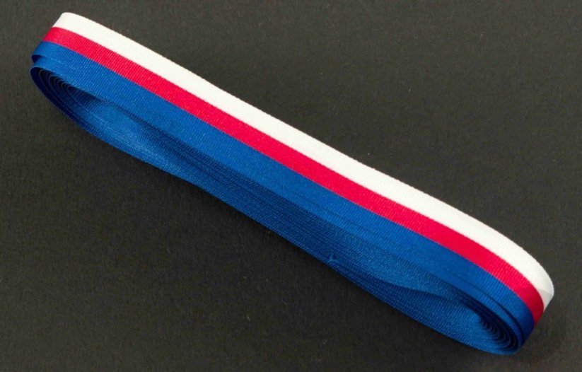 Trikolóra - taftové stuhy - červená, modrá, biela - šírka 1 cm - 10 cm