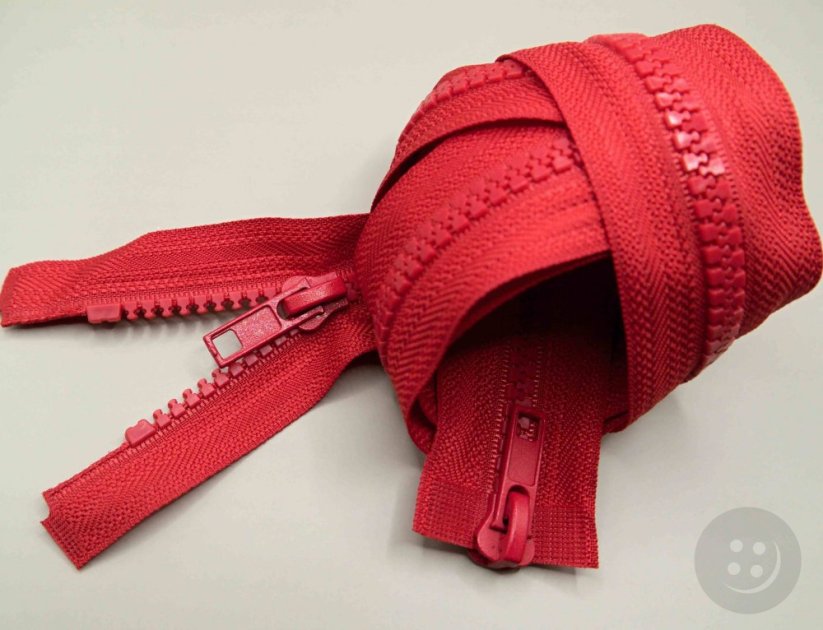Double slide cubes zipper - length (65 - 150 cm) - various colours - Length: 70 cm, Bone zipper colors (opposite): Grey