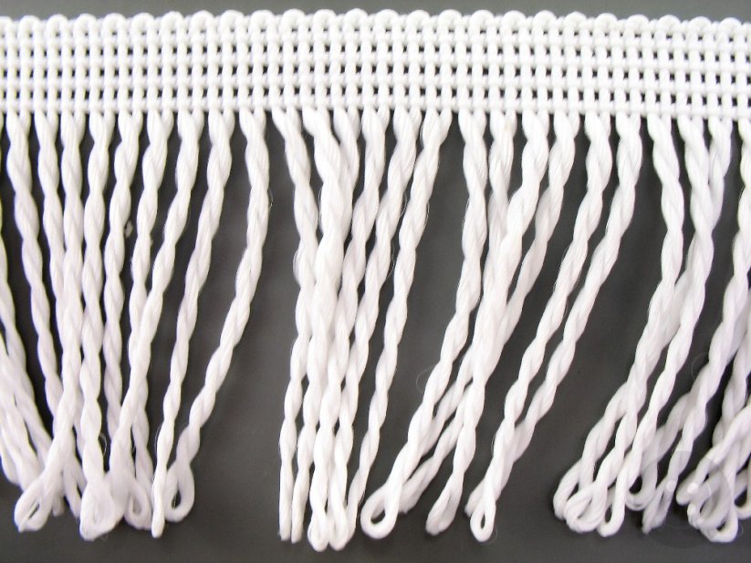 Fringes - white - width 6 cm