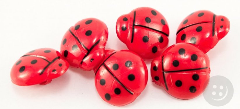 Children's button - ladybug - diameter 1.5 cm