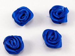 Satinblume zum Annähen - blau - Durchmesser 1,5 cm