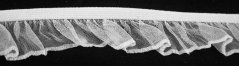 Elastischer Rüschenband - weiß - Breite 3,2 cm
