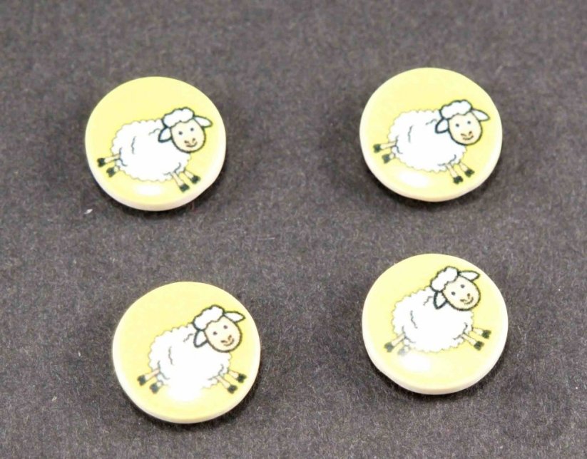 Dětský knoflík - ovečka - více barev - průměr 1,4 cm - Barevná varianta: smetanová